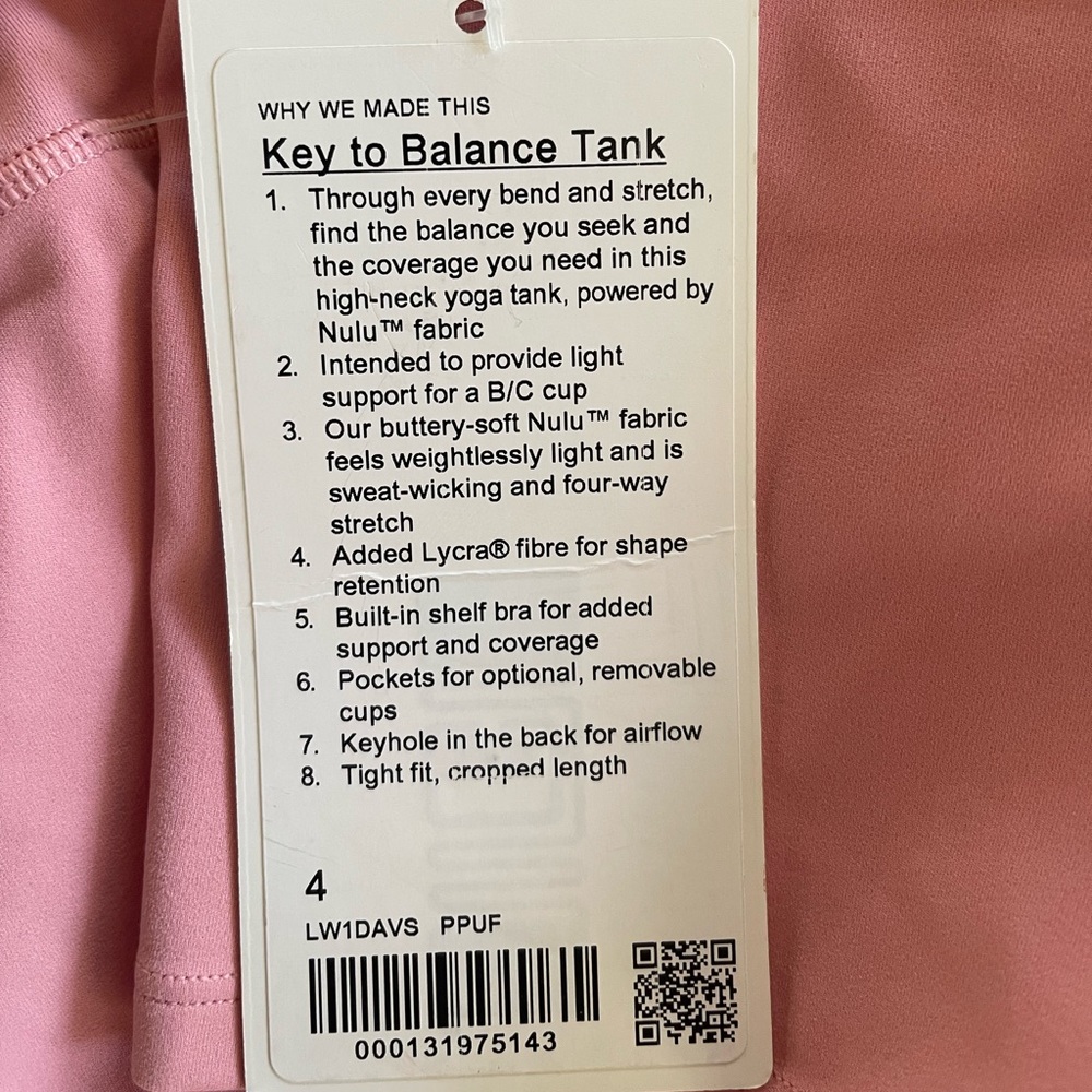 Lululemon Key To Balance Tank